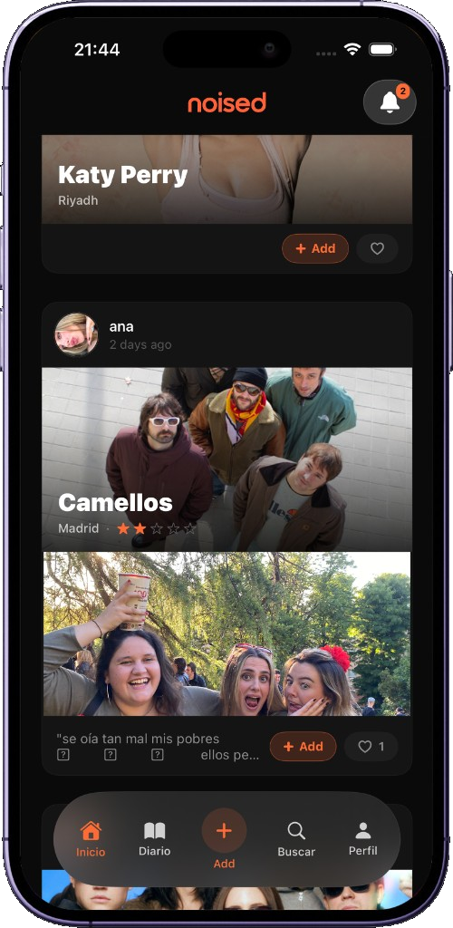 Feed de reseñas en noised