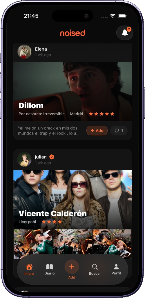 Actividad de amigos en noised